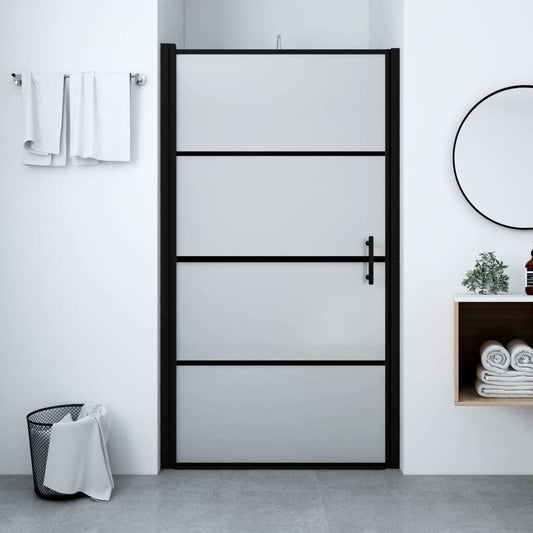 Frosted tempered glass shower door in black, 39.4x70.1 inches, American Smart WB plumbing fixture hardware and parts