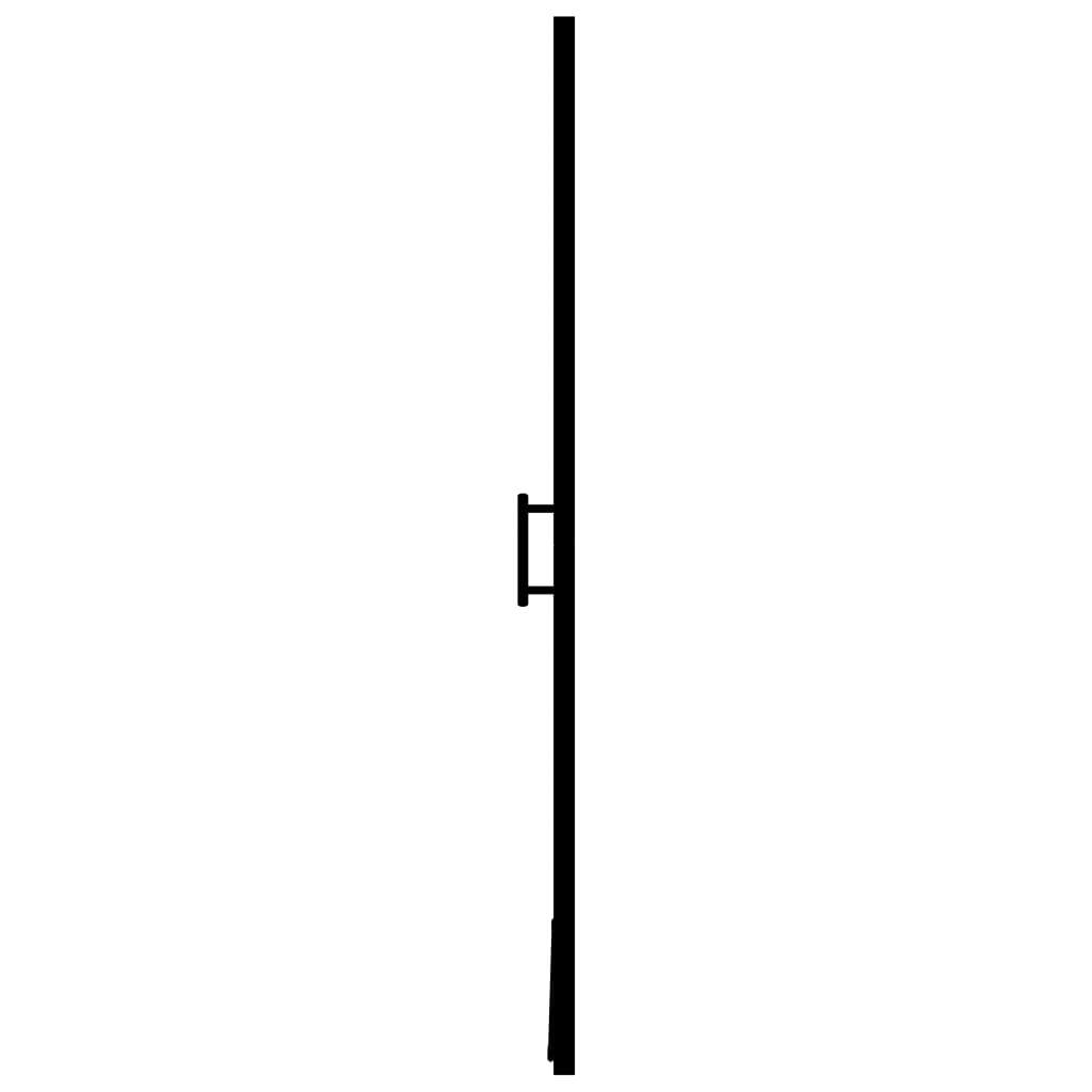 Frosted tempered glass shower door in black, measuring 39.4"x70.1", installed with plumbing fixture hardware by American Smart WB
