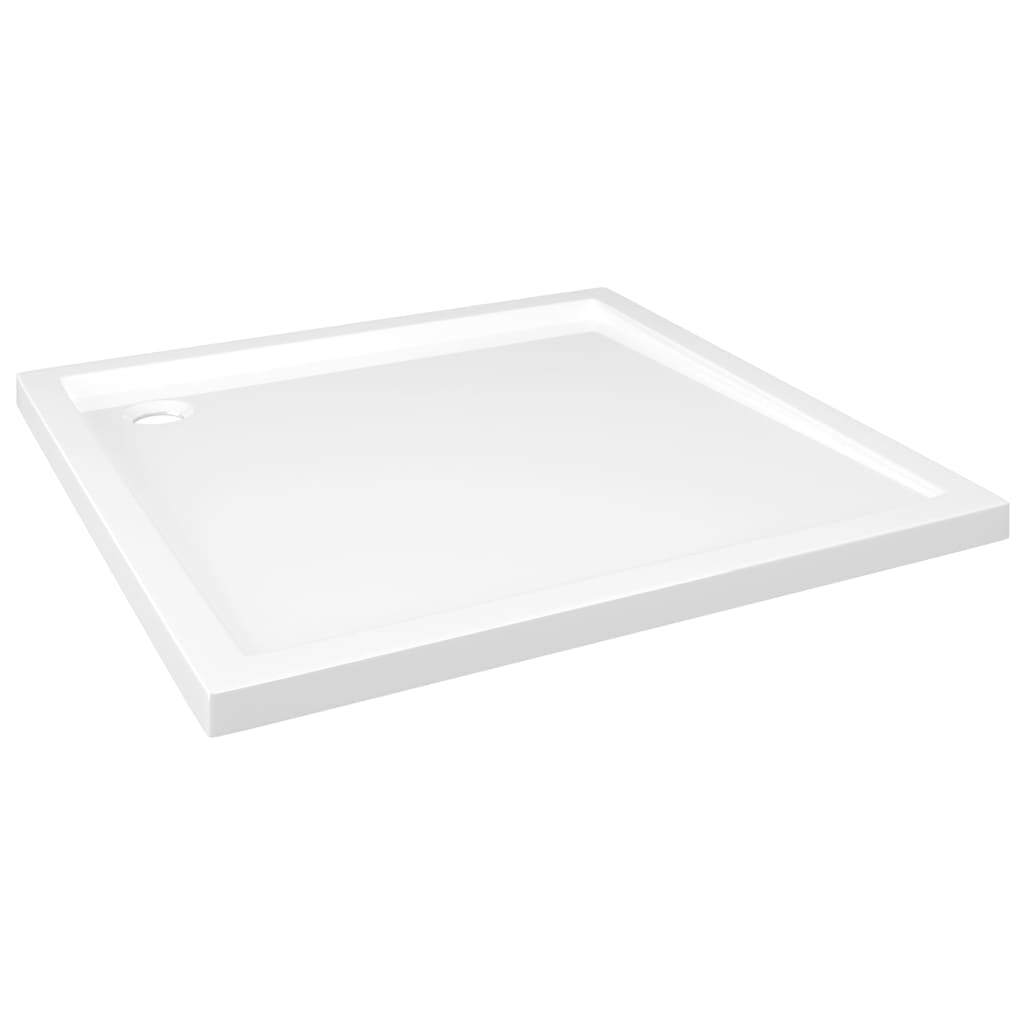 Square white ABS shower base tray by American Smart, 31.5x31.5 inches, plumbing fixture hardware for bathroom shower installation.
