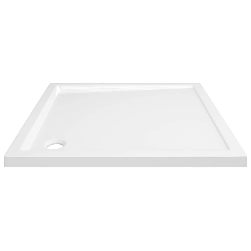 White square ABS shower base tray measuring 31.5x31.5 inches, durable plumbing fixture from American Smart WB.