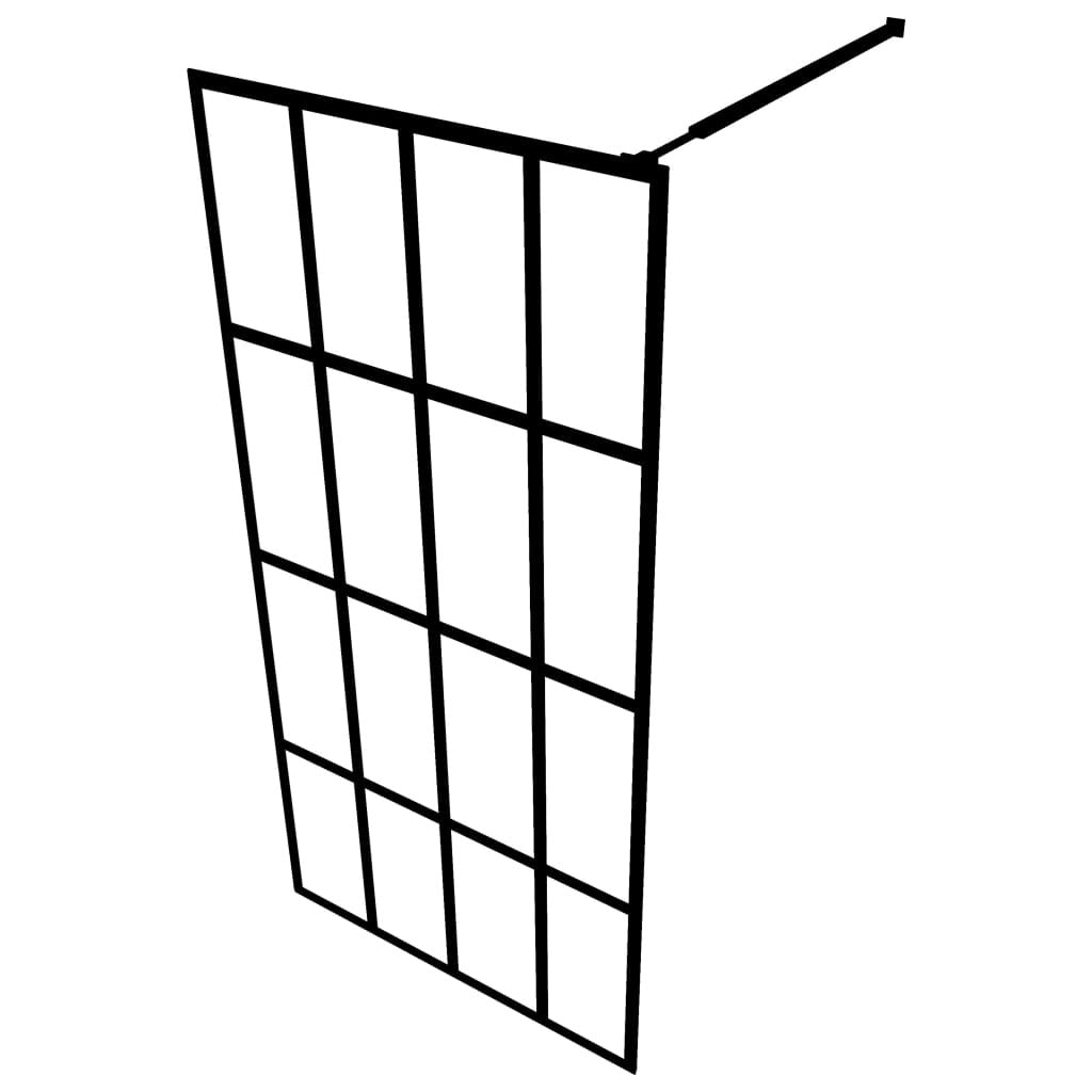 Clear tempered glass walk-in shower screen by American Smart, measuring 55.1 by 76.8 inches, with hardware details visible.