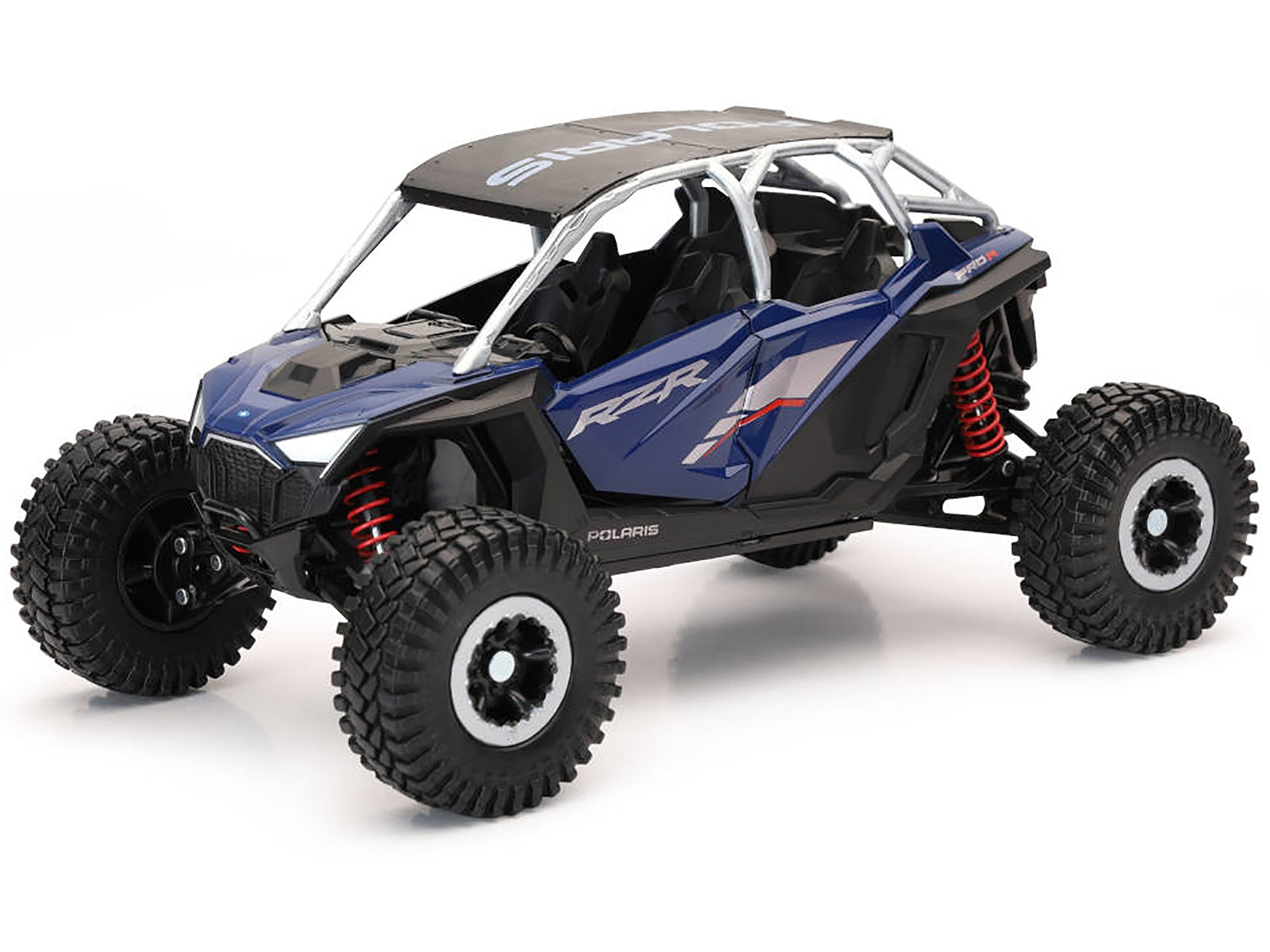 Blue Polaris RZR Pro R UTV diecast model by New Ray, part of American Smart Xtreme Off-Road series, with black top.