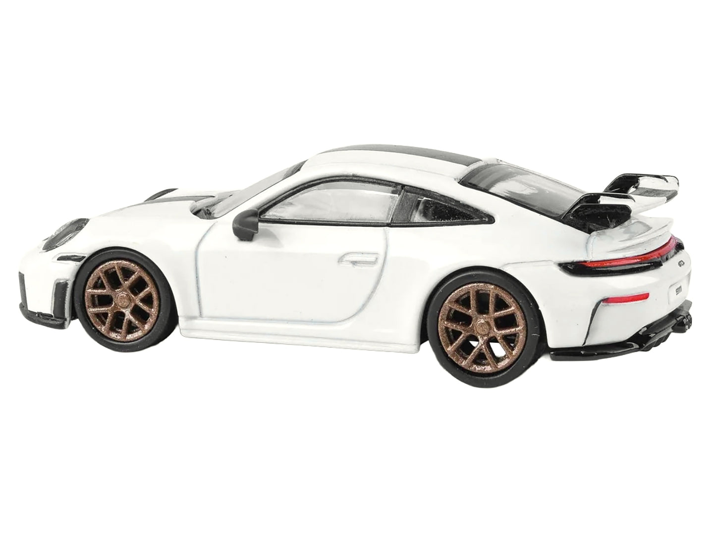 2025 Porsche 911 GT3 992.2 diecast model car in Grand Prix White with carbon stripe by American Smart WB, detailed miniature vehicle.