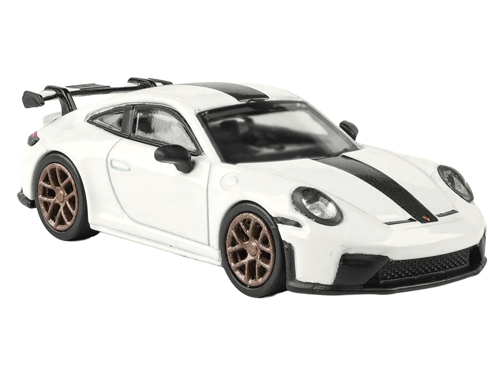 2025 Porsche 911 GT3 992.2 diecast model car in Grand Prix White with carbon stripe, detailed replica by American Smart WB