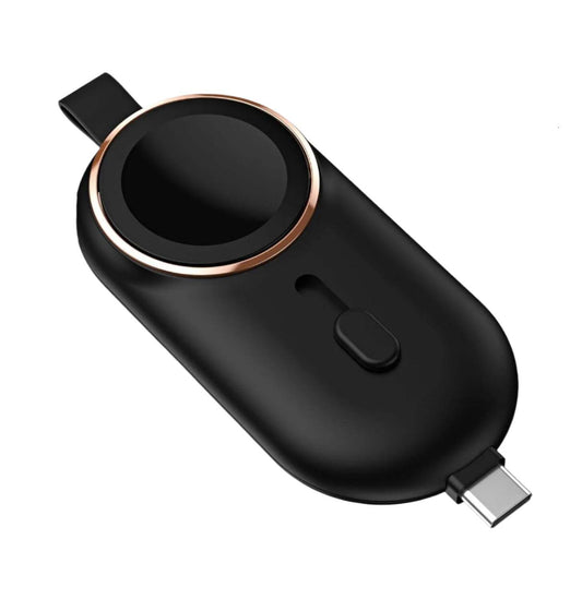 American Smart WB CHARGE FOB 2-in-1 portable magnetic power bank with sleek design and integrated charging cable.