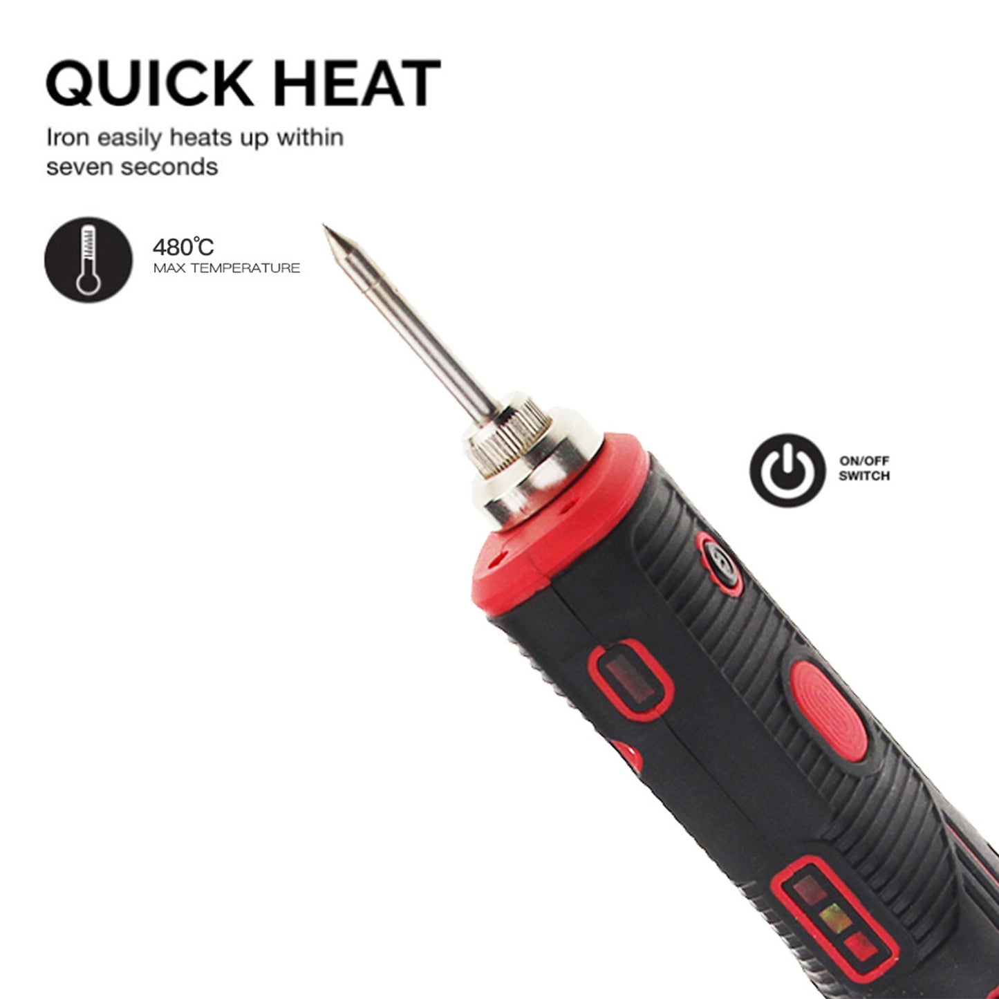 American Smart WB 1800mAh wireless rechargeable soldering iron, portable electronic repair tool with sleek design and compact build.