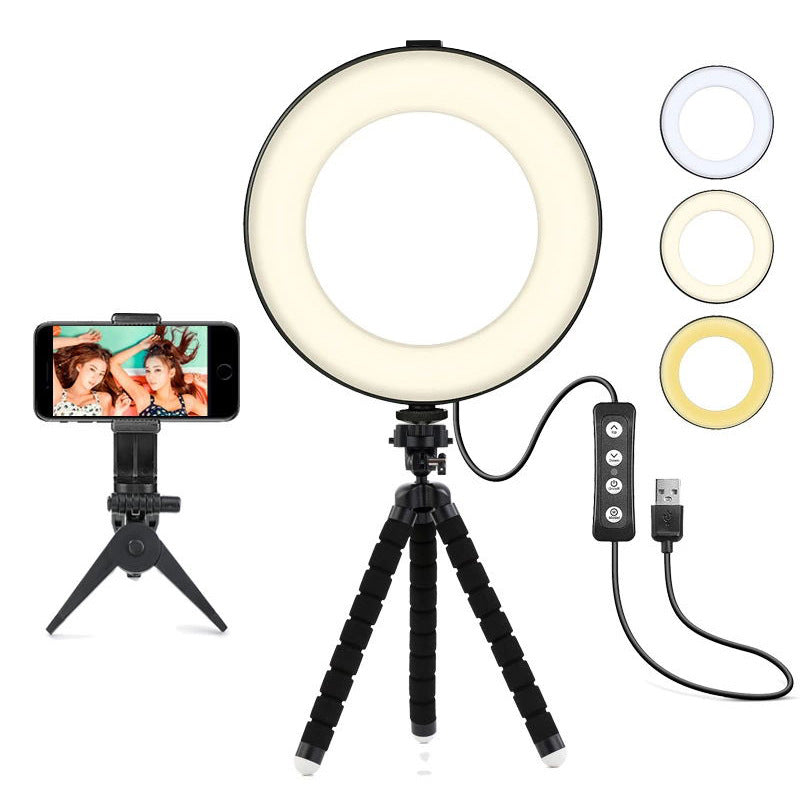 American Smart WB dimmable LED selfie ring light for photography, ideal for enhancing lighting in selfies and video calls.