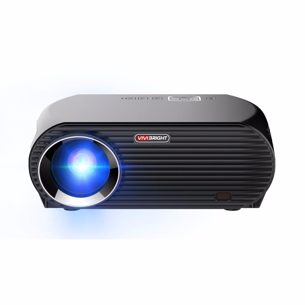American Smart ViviBright GP100UP smart home theater projector with high brightness LED display, WiFi, Android 6.01, black color.