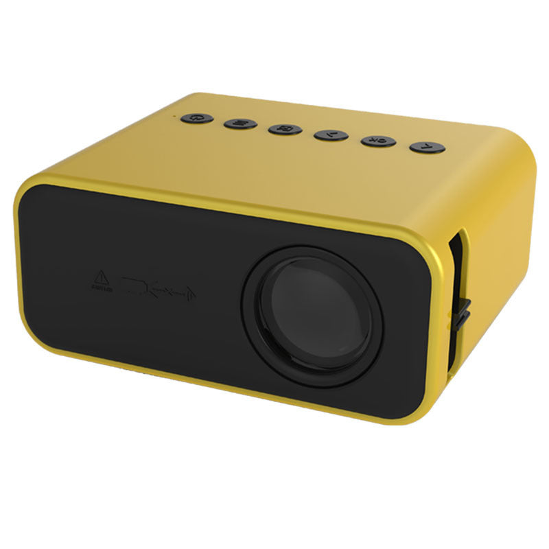 American Smart Yt500 home mini projector with built-in speaker, white compact design, suitable for mobile phone media projection.