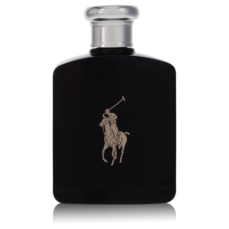 Ralph Lauren Polo Black Eau De Toilette spray for men, 4.2 oz, tester, with dark bottle and Polo Black branding visible.
