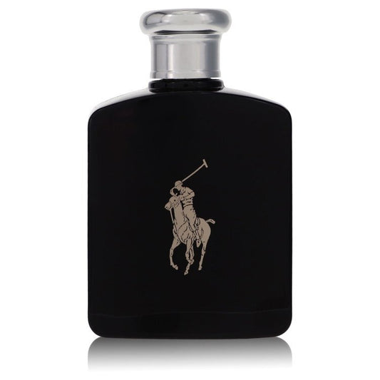 Ralph Lauren Polo Black Eau De Toilette spray for men, 4.2 oz, tester, with dark bottle and Polo Black branding visible.