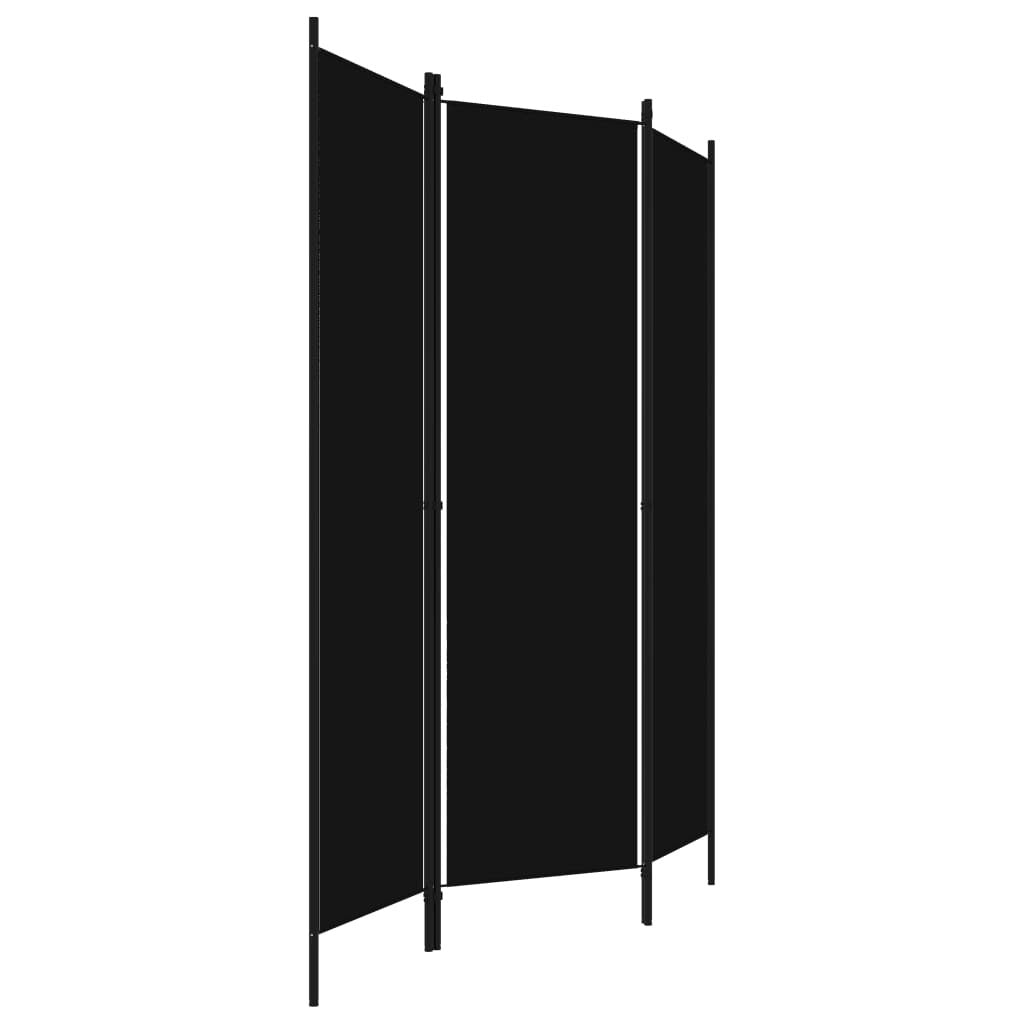 Black 3-panel room divider by American Smart, measuring 59.1"x70.9", with sturdy panels and a sleek modern design.