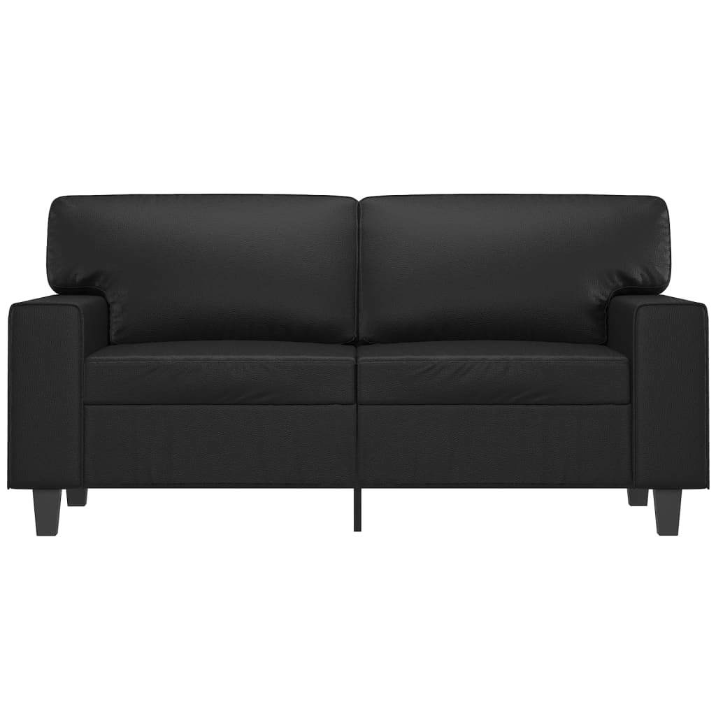Black 2-seater sofa from American Smart WB, 47.2-inch faux leather sofa with modern design and cushioned seating.