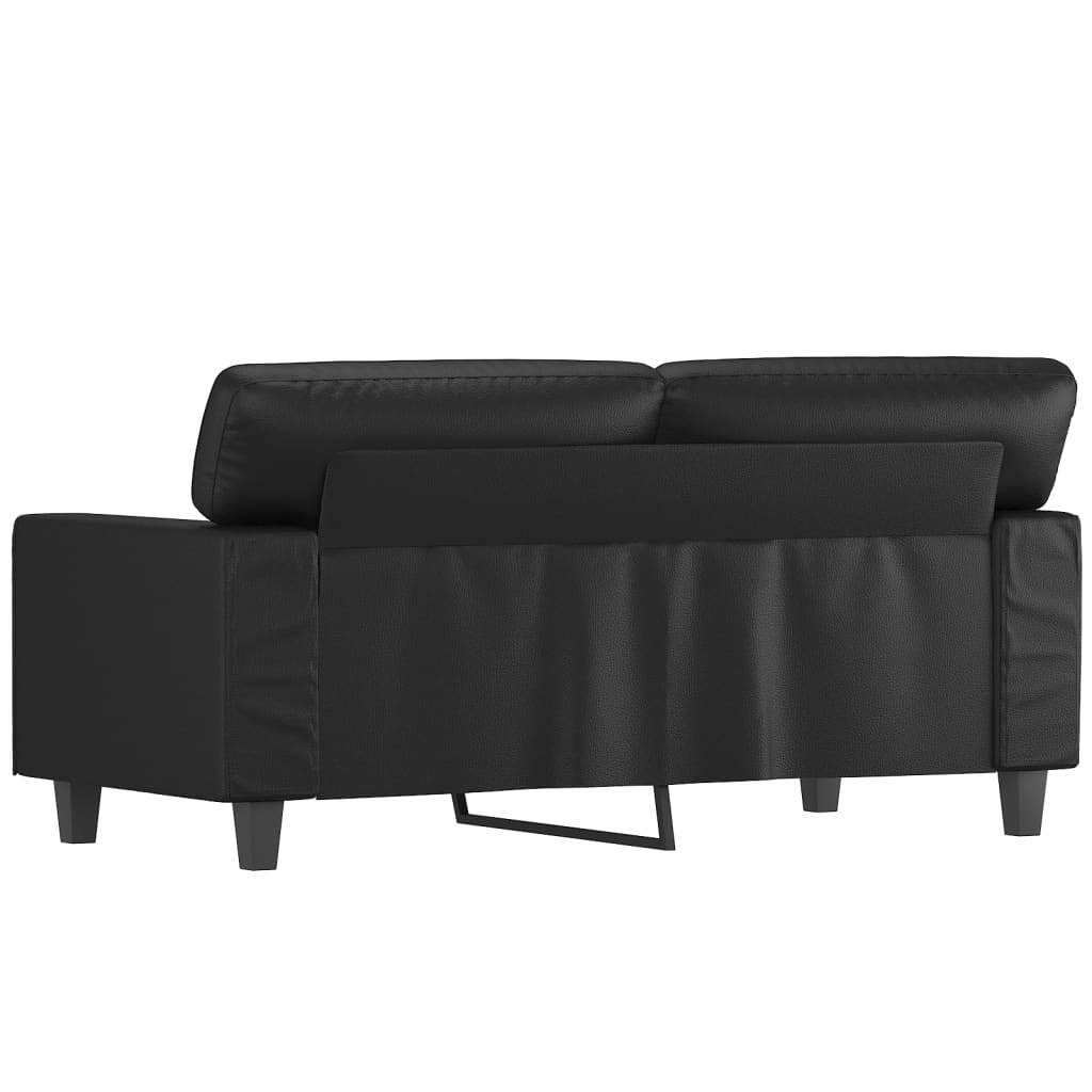 Black 2-seater sofa by American Smart WB, 47.2-inch faux leather sofa with cushioned seating and modern design.