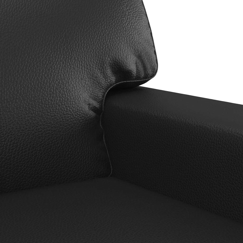 Black 2-seater sofa from American Smart WB, 47.2 inches, faux leather upholstery, modern living room furniture.