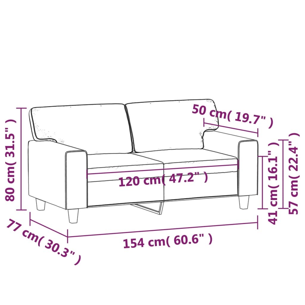 Black 2-seater sofa from American Smart WB, 47.2-inch faux leather sofa with cushioned seating and modern design.