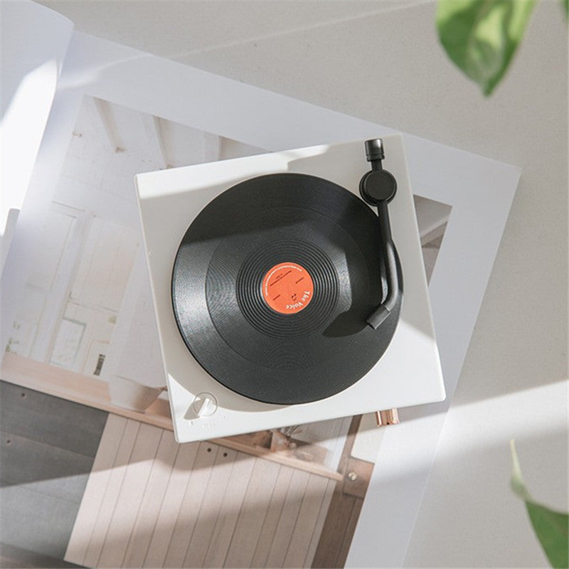 American Smart WB Retro Atomic Bluetooth Record Player speaker with wireless audio, compact design, ideal for vintage music lovers.