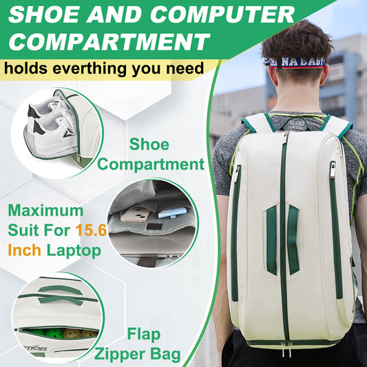 American Smart WB multi-functional tennis bag with large capacity and shoe compartment, ideal for sports and athletic use.