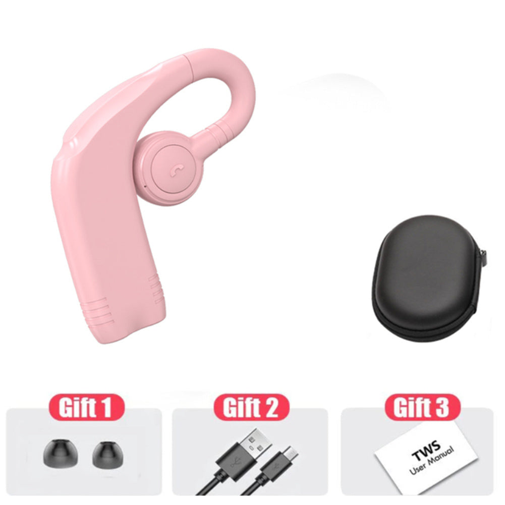 Pink wireless sports headphones by American Smart with microphone, waterproof, sweat-proof, Bluetooth earbuds, suitable for active use.