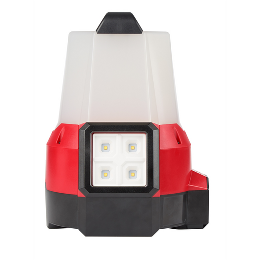Milwaukee Tool M18 RADIUS compact site light with flood and spot modes, American Smart WB, illuminating work areas with adjustable brightness