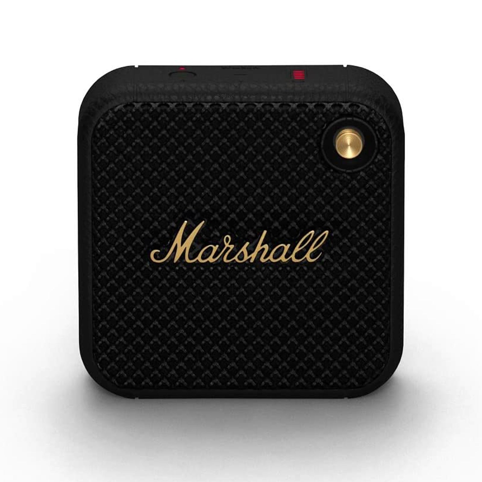 Marshall Willen wireless Bluetooth stereo speaker in black, waterproof outdoor portable speaker with call functionality.