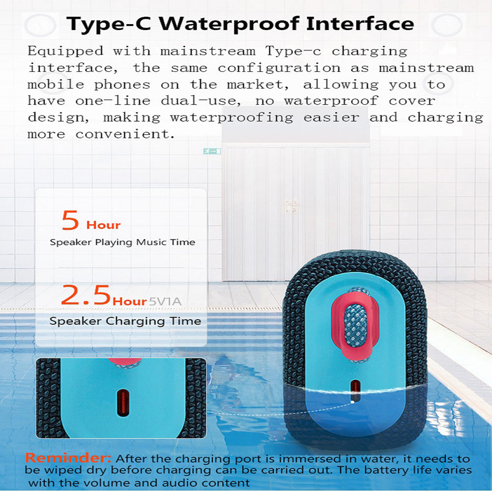 Blue wireless Bluetooth stereo speaker from American Smart WB, waterproof outdoor design with rechargeable battery.
