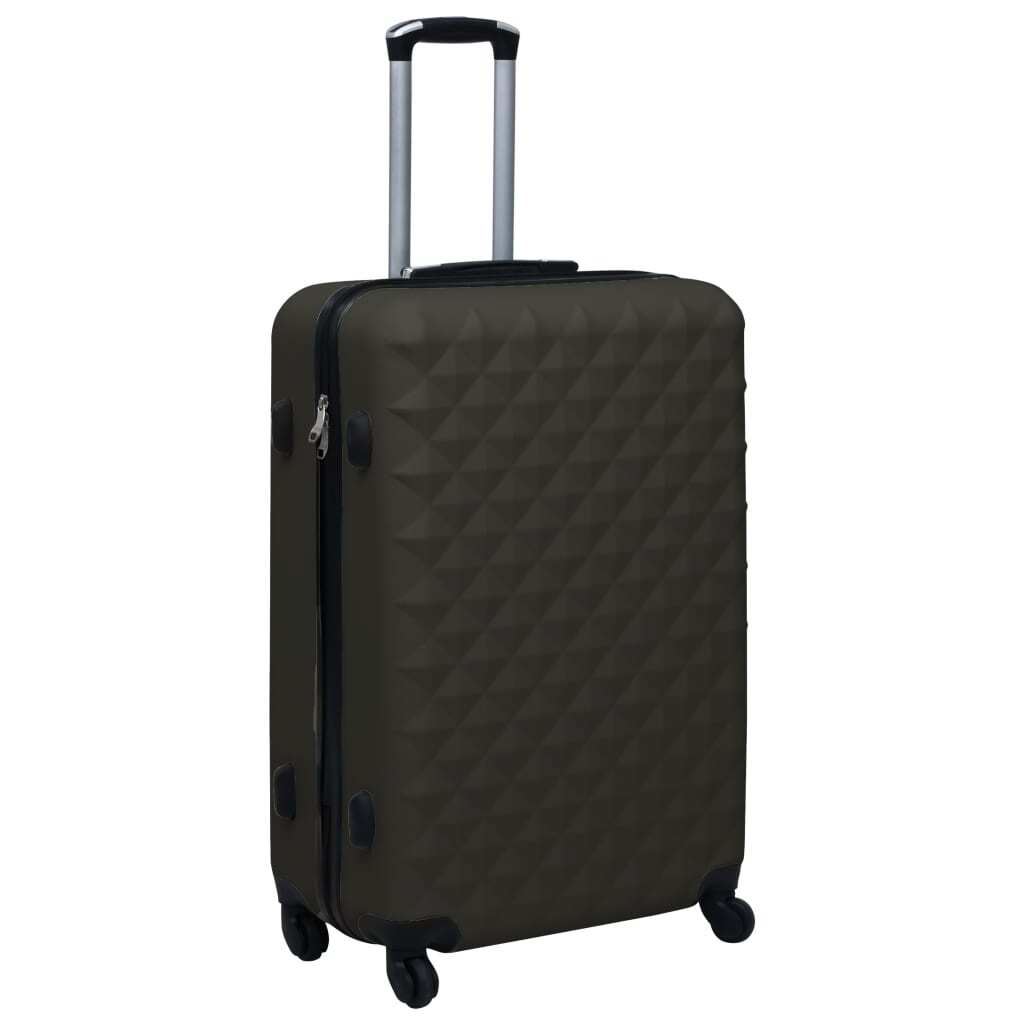 Three anthracite ABS hardcase trolley suitcases from American Smart WB, lightweight and durable for travel.
