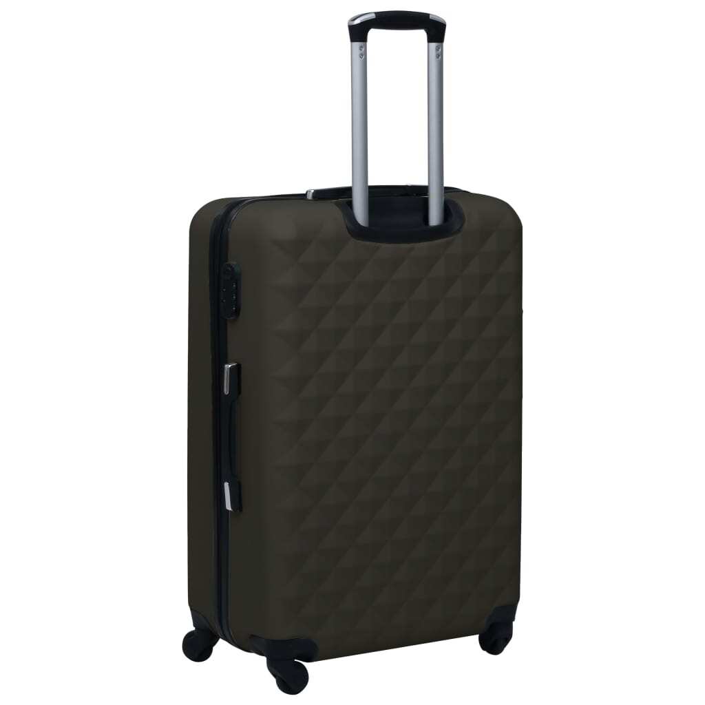 Three anthracite ABS hardcase trolley suitcases from American Smart WB, featuring a durable 3-piece travel luggage set.