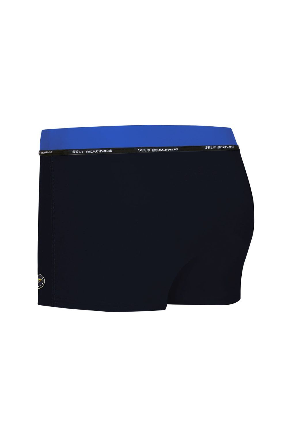 Black American Smart WB swimming trunks model 229180 with elastic waistband and side pockets, laid flat on white background.