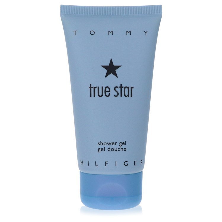 True Star Tommy Hilfiger women’s shower gel in a 2.5 oz bottle, featuring a sleek design with the Tommy Hilfiger branding.