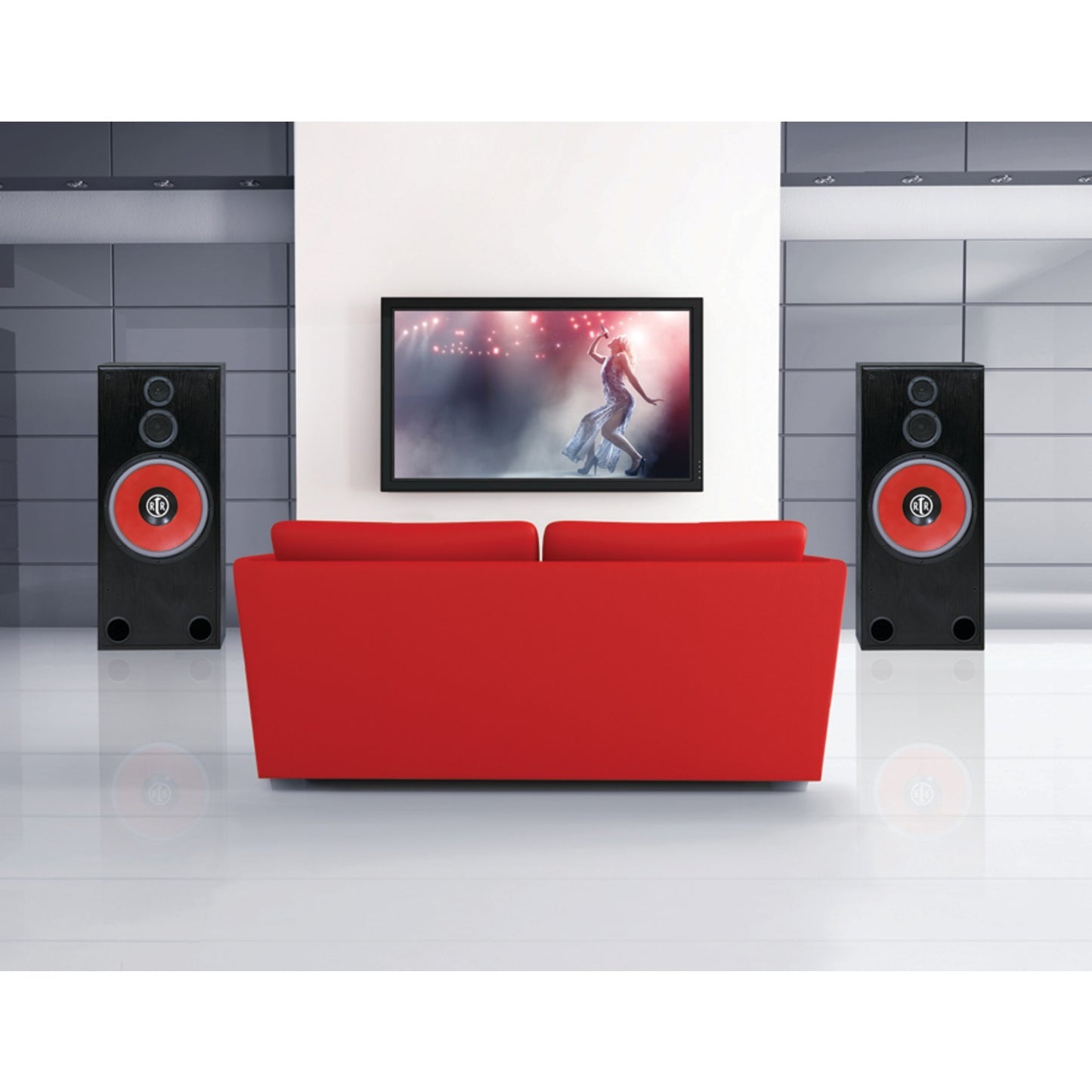 BIC America RTR1530 RtR Series RtR 1530 15-In. Indoor 3-Way Tower Speaker, 325 Watts, Black - American Smart