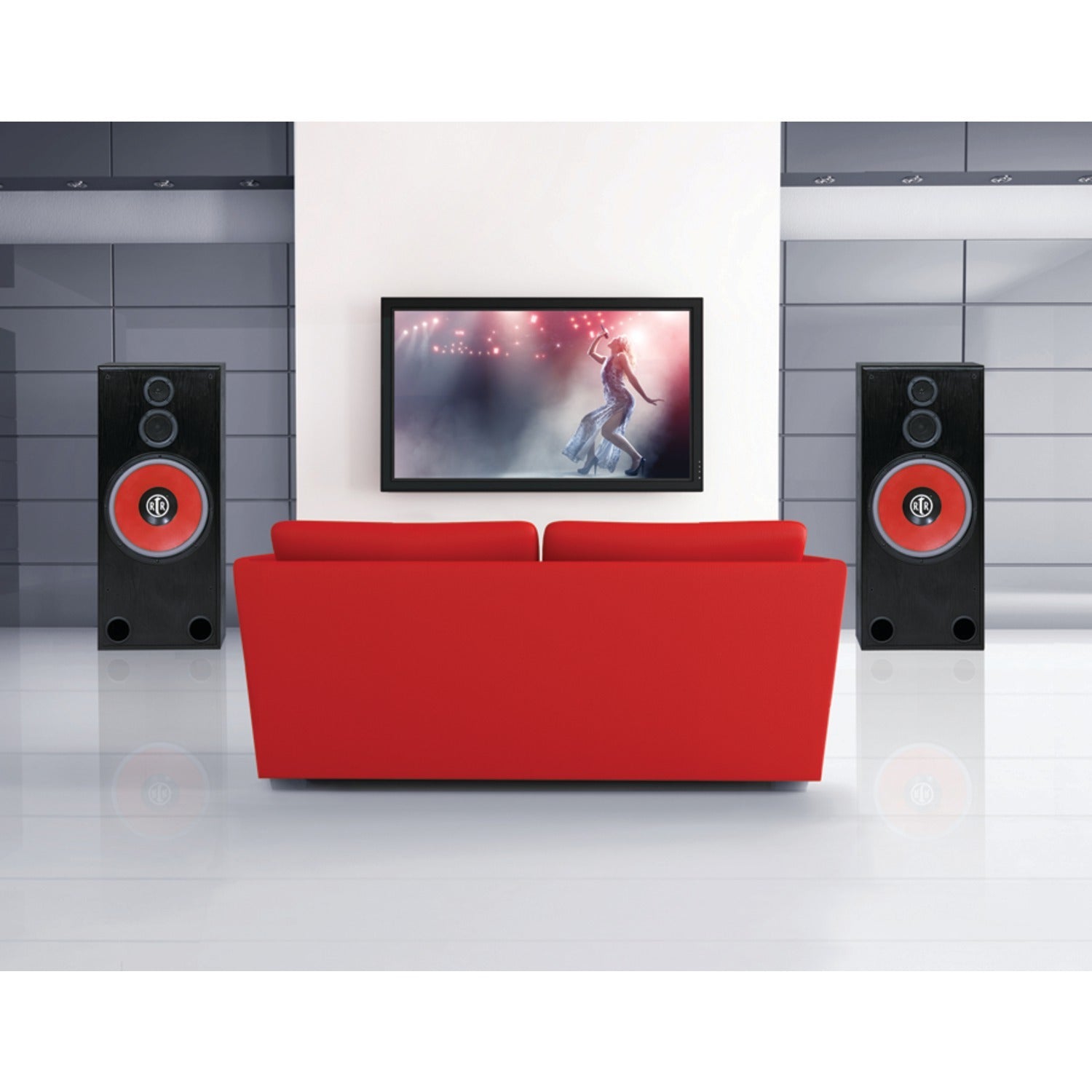 BIC America RTR1530 RtR Series RtR 1530 15-In. Indoor 3-Way Tower Speaker, 325 Watts, Black - American Smart