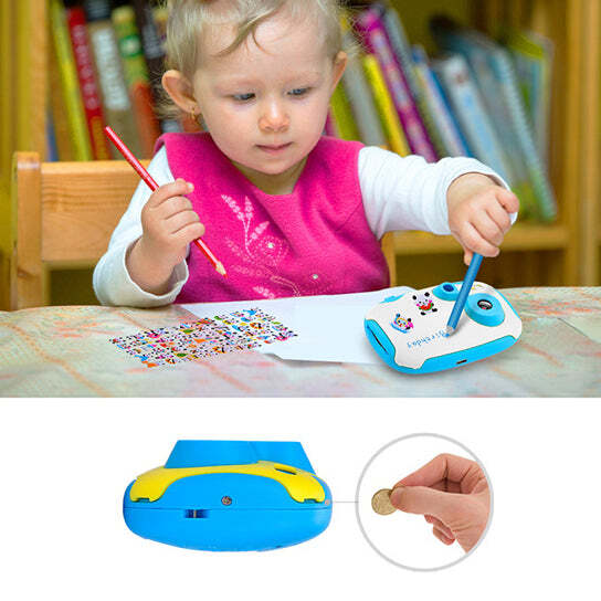American Smart So Smart Lilliput toy camera for kids, colorful plastic toy camera with playful design and buttons.