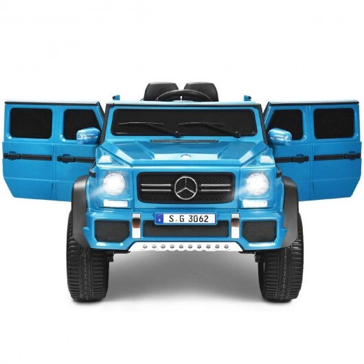 Navy 12V Mercedes-Benz kids ride-on car by American Smart WB, powered toy with realistic design for children.