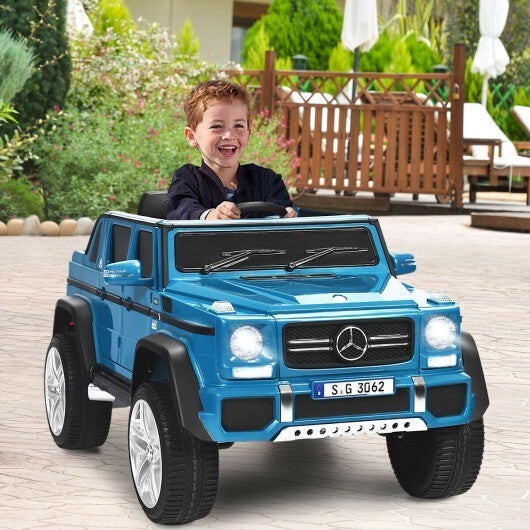 Navy 12V Mercedes-Benz kids ride-on car by American Smart WB, powered electric toy vehicle for children with realistic design