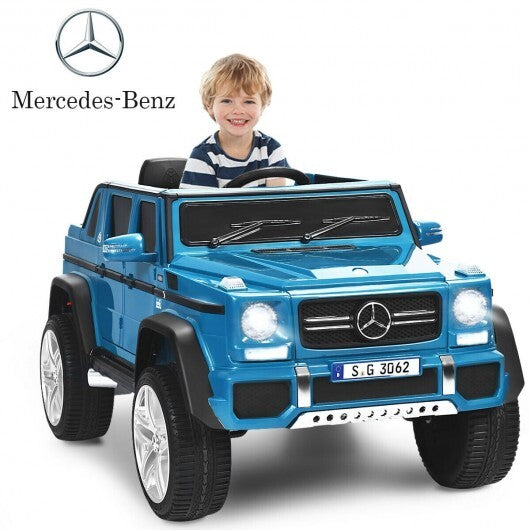 Navy 12V Mercedes-Benz licensed kids ride-on car by American Smart WB, featuring realistic design and durable plastic construction.