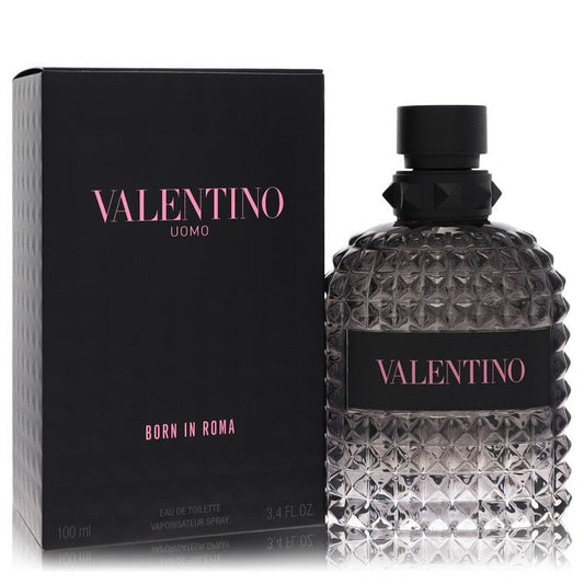 Valentino Uomo Born In Roma Eau De Toilette spray for men, 3.4 oz, with sleek bottle and modern design.