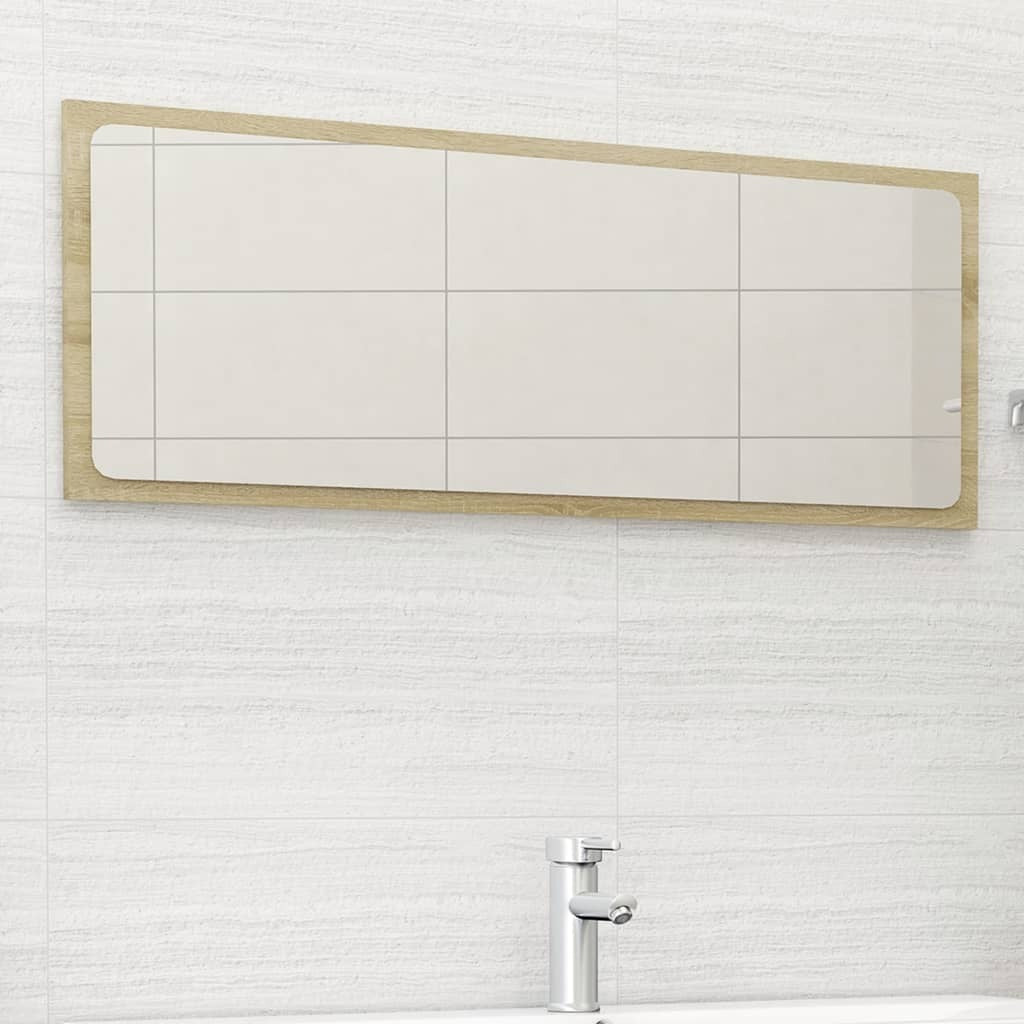 American Smart Sonoma Oak bathroom vanity mirror, 39.4x0.6x14.6 inches, engineered wood with a sleek, modern design.