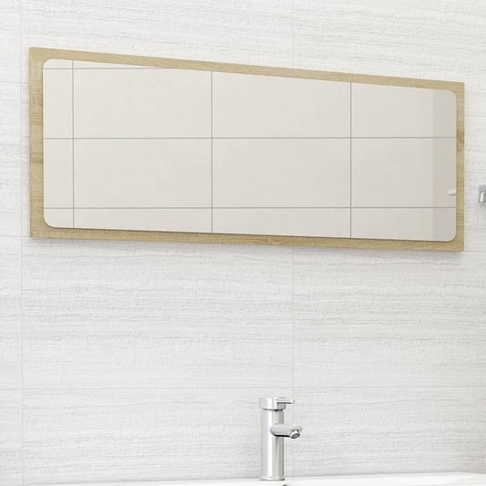 American Smart Sonoma Oak bathroom vanity mirror, 39.4x0.6x14.6 inches, engineered wood with a sleek, modern design.