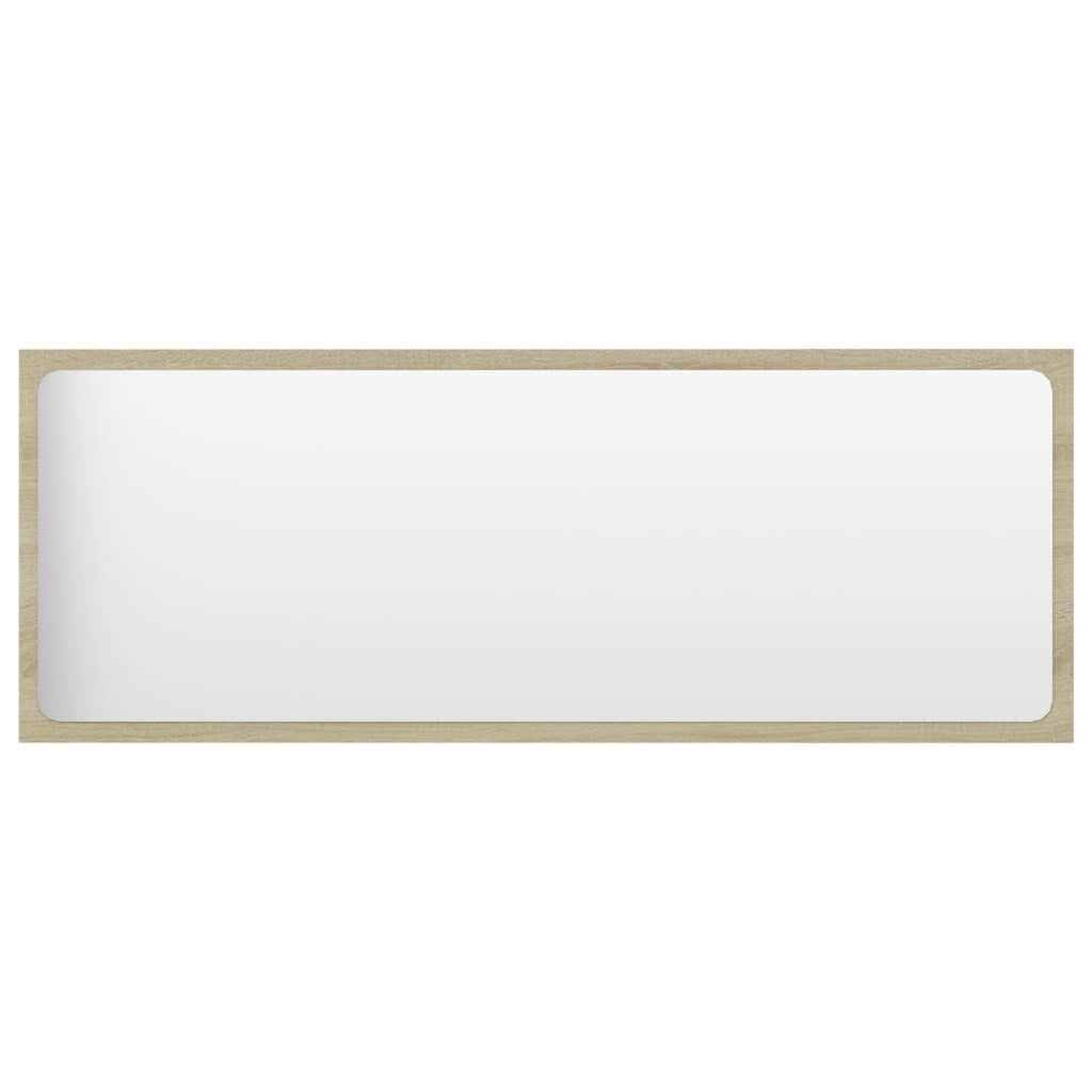 Bathroom vanity mirror in Sonoma Oak finish, 39.4"x0.6"x14.6", made of engineered wood by American Smart WB.