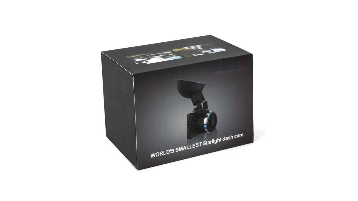 American Smart WB iDrive DVR camera with in-dash LCD displaying video footage, compact and suitable for vehicle dashboard use.