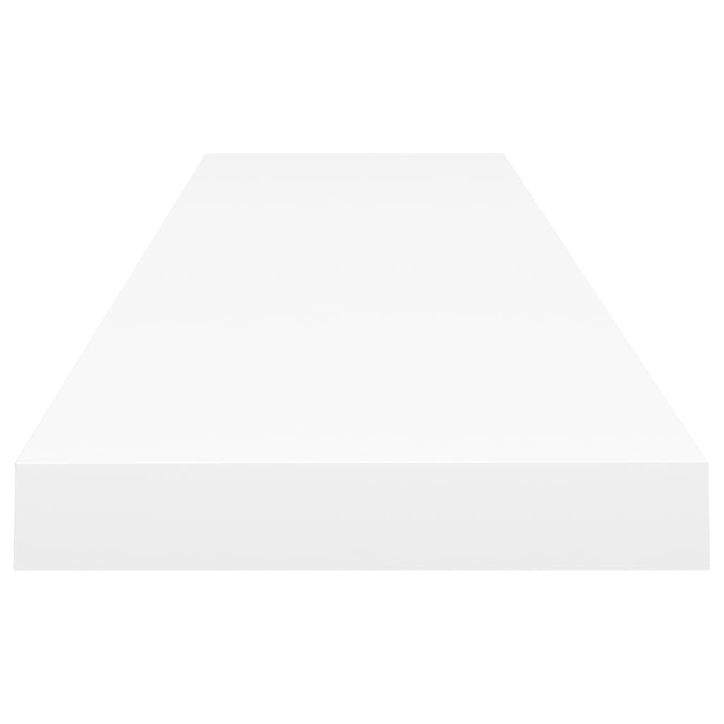 White floating wall shelf by American Smart, 47.2 inches long, 9.3 inches high, 1.5 inches deep, made of MDF for modern storage.