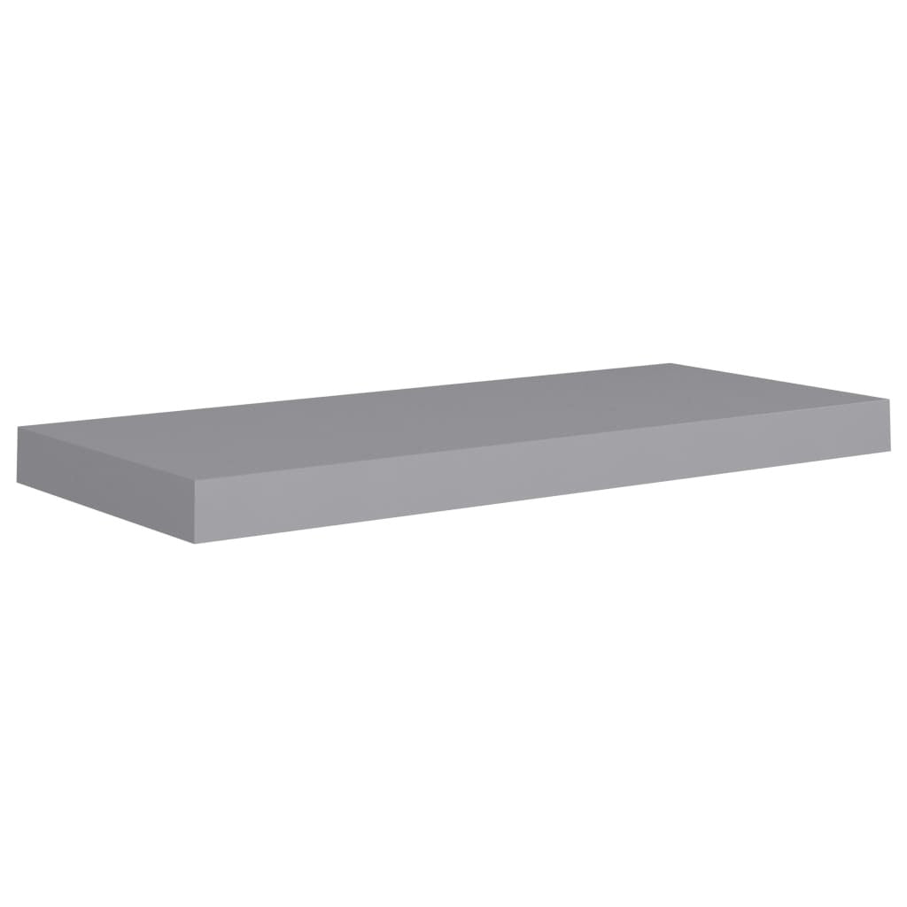 Set of four gray floating wall shelves from American Smart, MDF, 23.6"x9.3"x1.5" for stylish storage and display.
