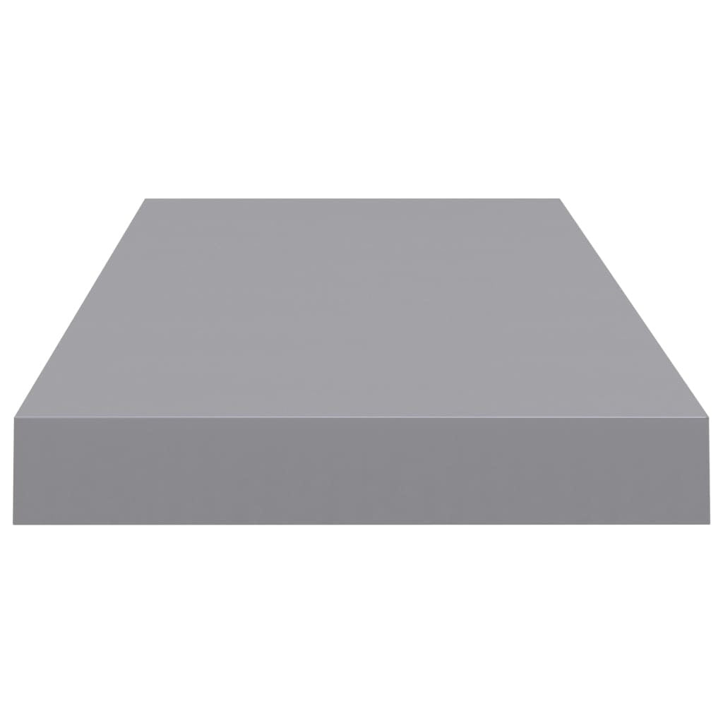 Set of four gray floating wall shelves by American Smart, 23.6"x9.3"x1.5" MDF shelves for storage and display.