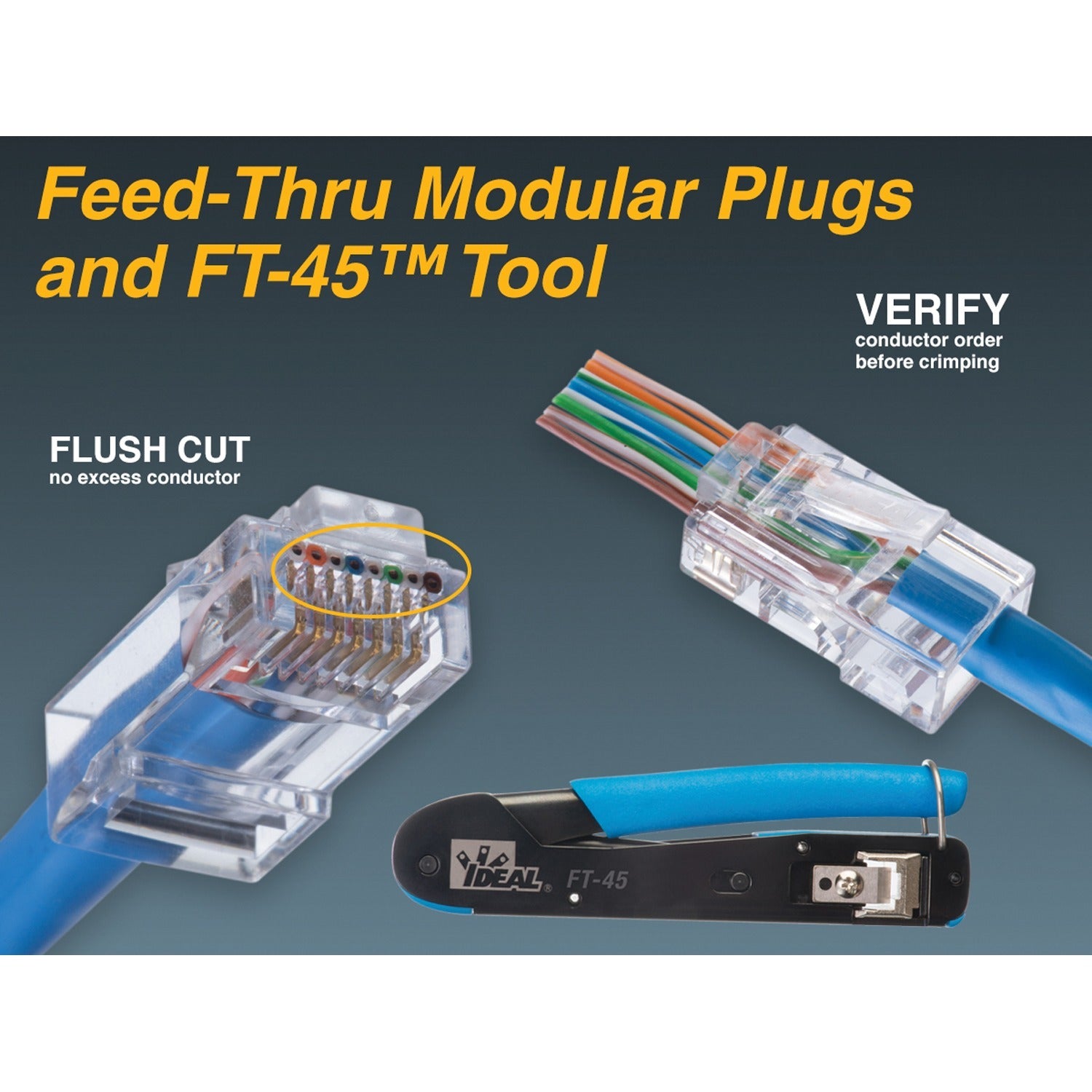 American Smart IDEAL 33-507 RJ-45 Feed-Thru Installation Kit for wire running and network cable installation.