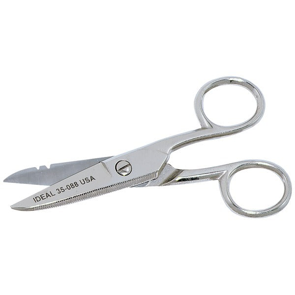 American Smart IDEAL 35-088 electrician's scissors with stripping notch for wire running and installation tasks.