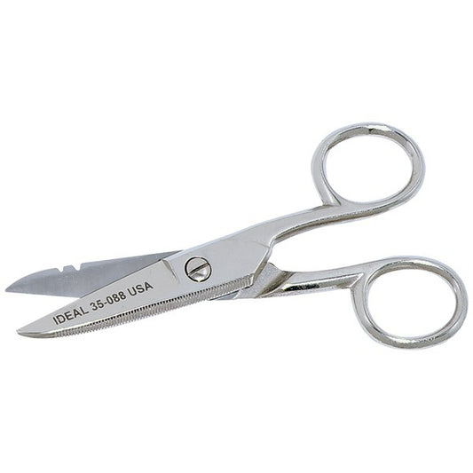 American Smart IDEAL 35-088 electrician's scissors with stripping notch for wire running and installation tasks.