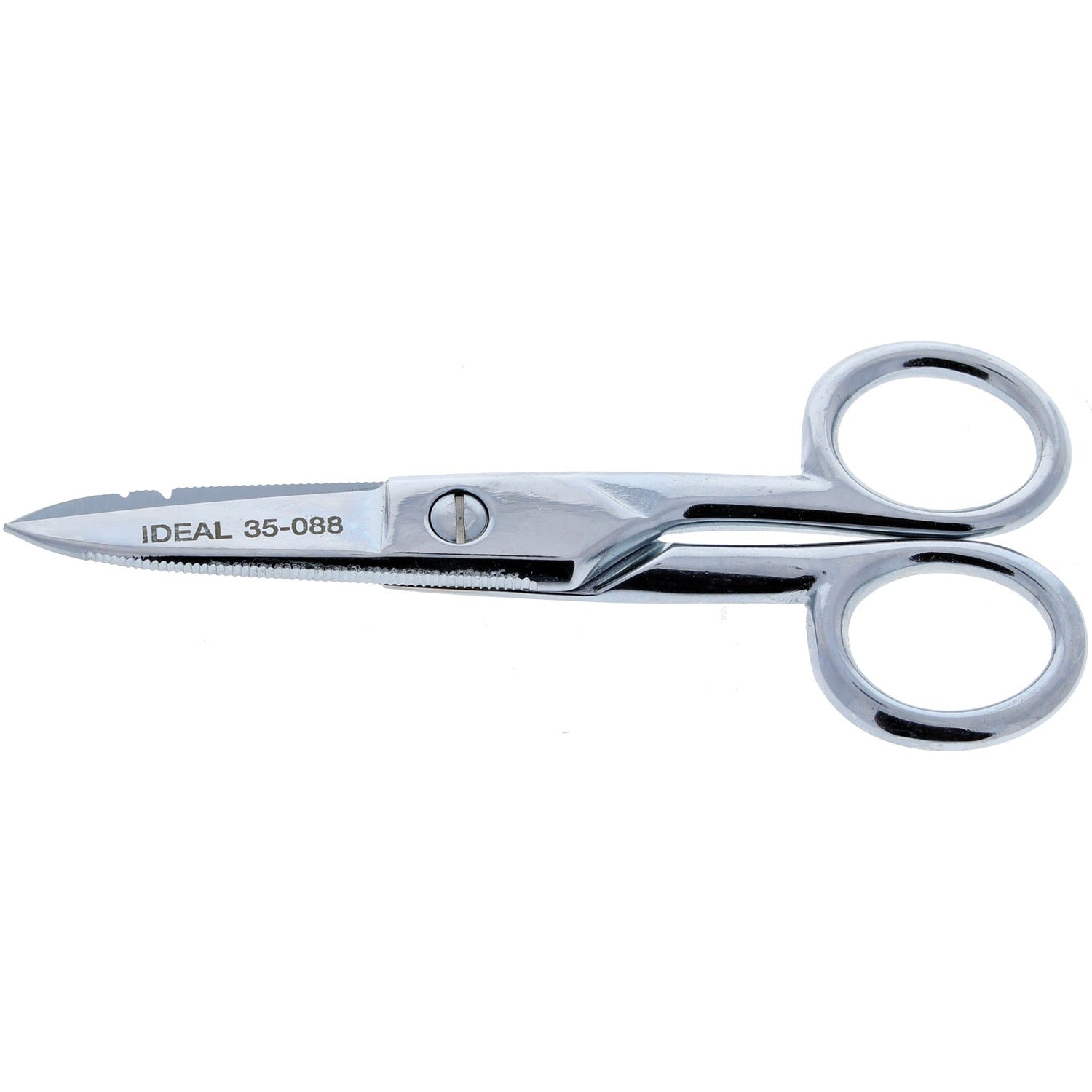 American Smart IDEAL 35-088 electrician's scissors with stripping notch for wire cutting and stripping in installation projects.