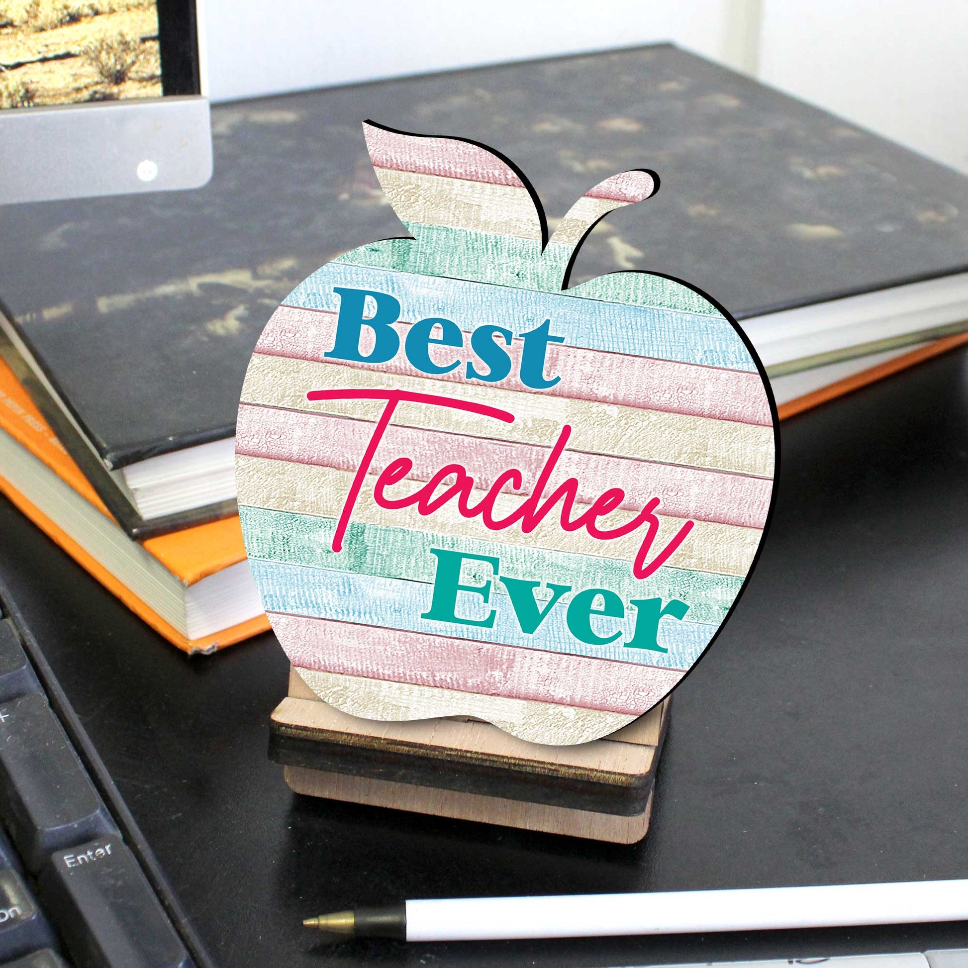 Unique gift for teacher - Back to School Gift - Teacher apple sign - End of year gift - Teacher appreciation - 8457613-0