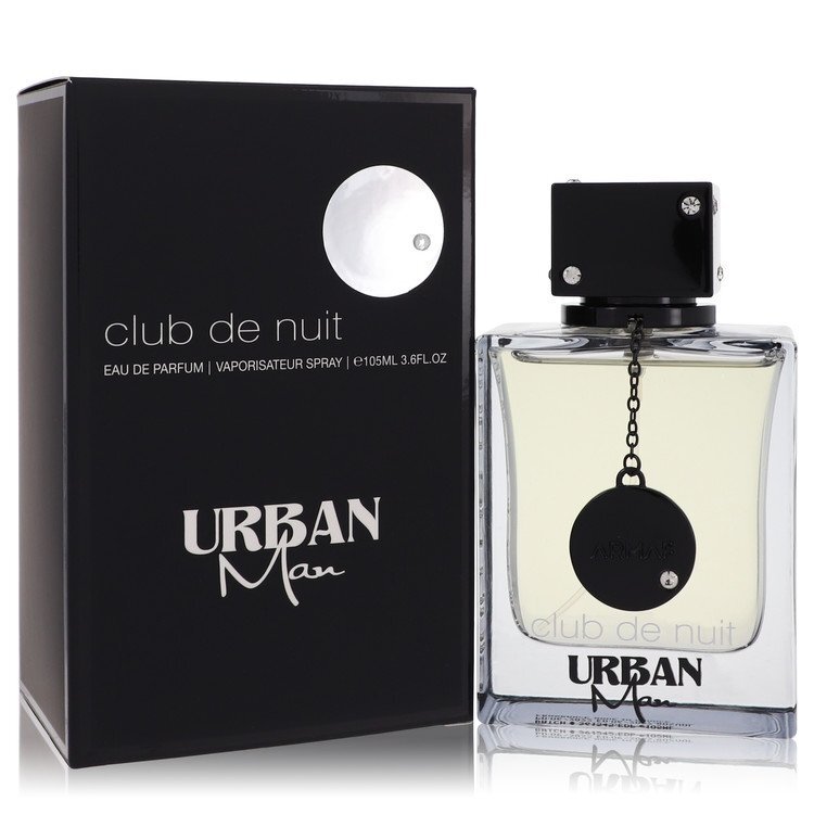 Armaf Club De Nuit Urban Man Eau De Parfum spray for men, 3.4 oz, featuring sleek bottle and modern design.